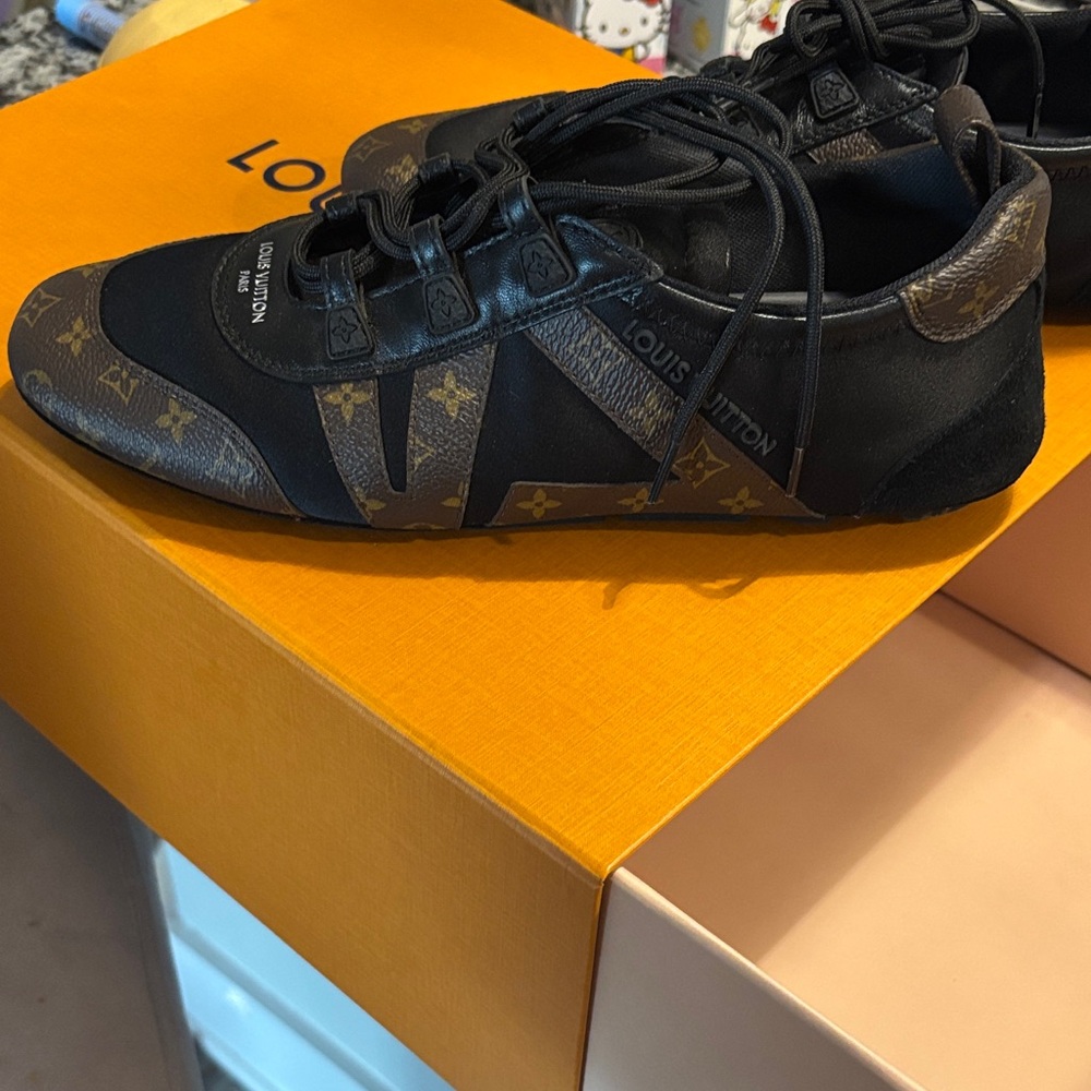 Louis Vuitton Black and Brown Monogram Sneakers